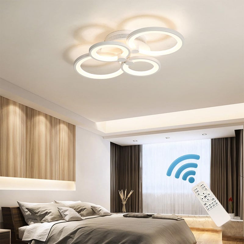 Ganeed Dimmable Modern Ceiling Light,Metal Acrylic LED Flush Mount Ceiling Light Fixtures,56W LED Chandelier Light Fixture for Living Room Kitchen Bedroom Dinner Room,3000-6500K - Image 4